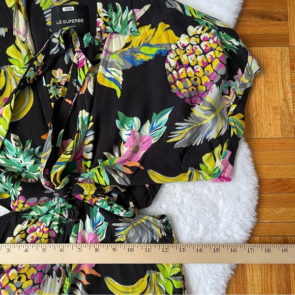 LE SUPERBE  Mai Tai Might I Dress in Black Tropi Cali Size 6 - Picture 9 of 11